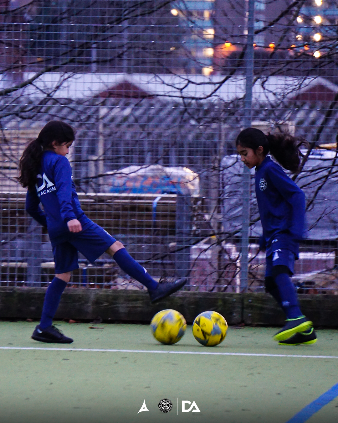 B&W action shot of high performance football training